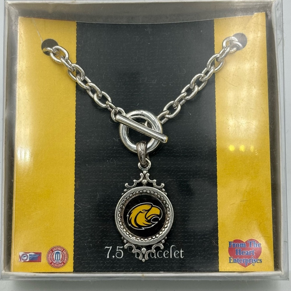 University of Southern Mississippi Miss Golden Eagles Toggle Charm Bracelet